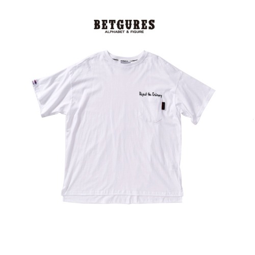 벳규어스 기본 포켓 남녀공용 반팔티셔츠 (S/M/L, 흰색)